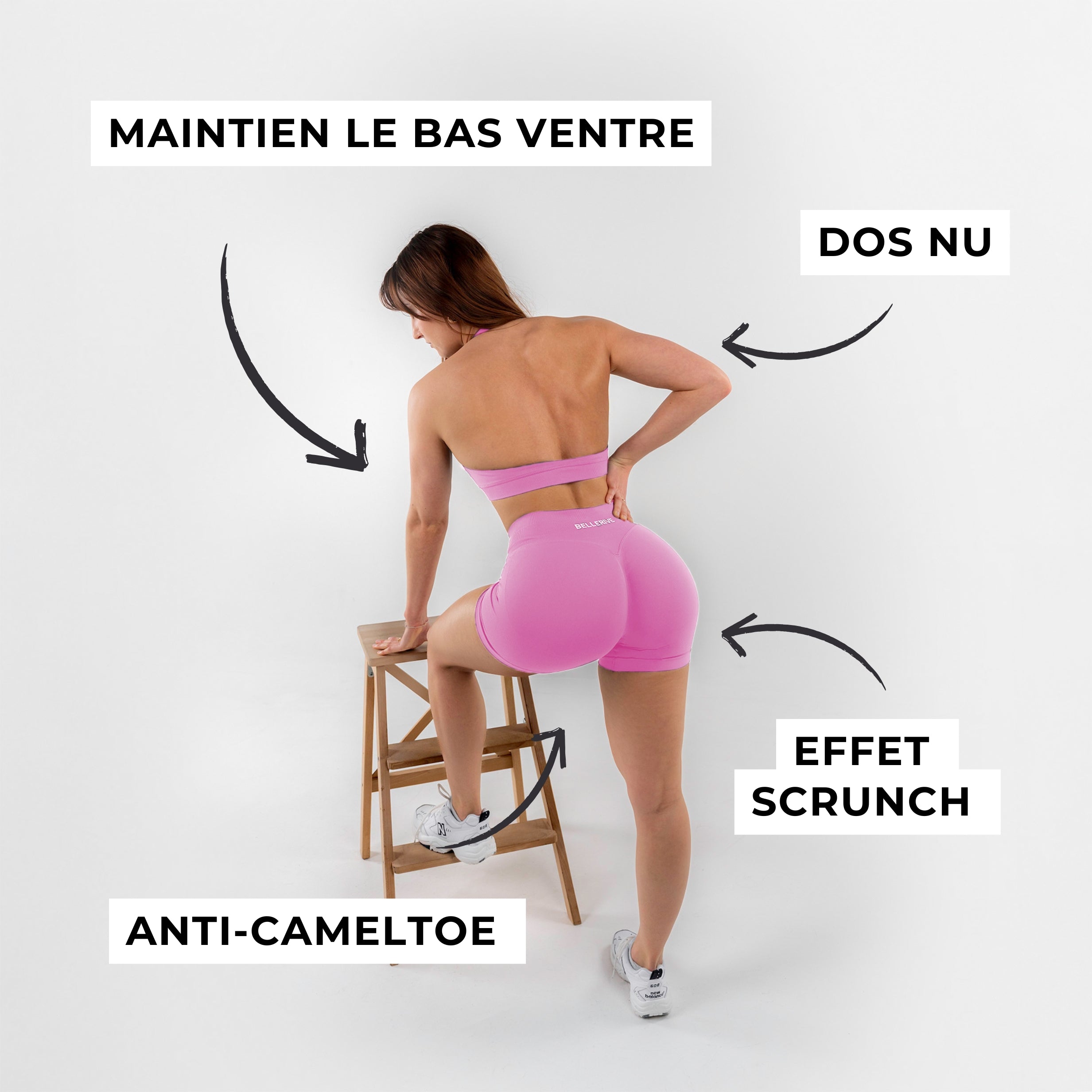 El short rosa de vientre plano