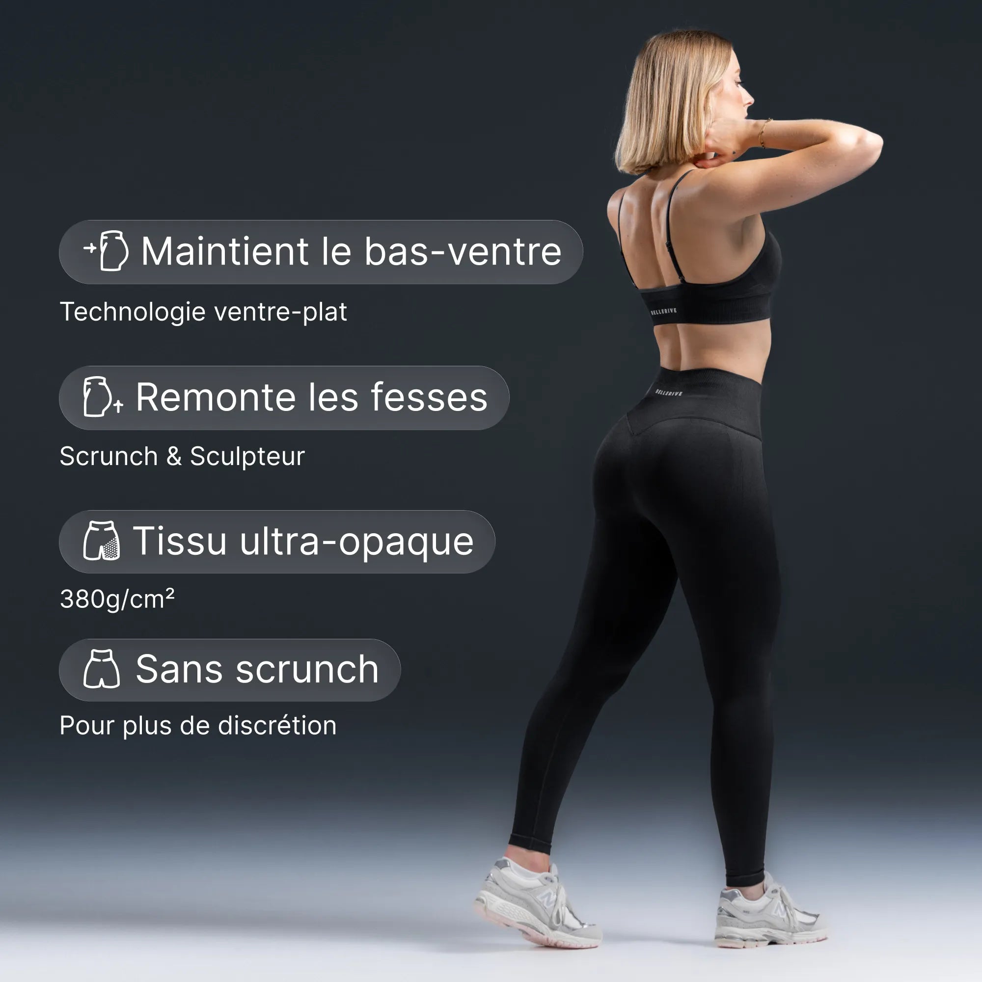 Top Legging senza pinces - Antracite