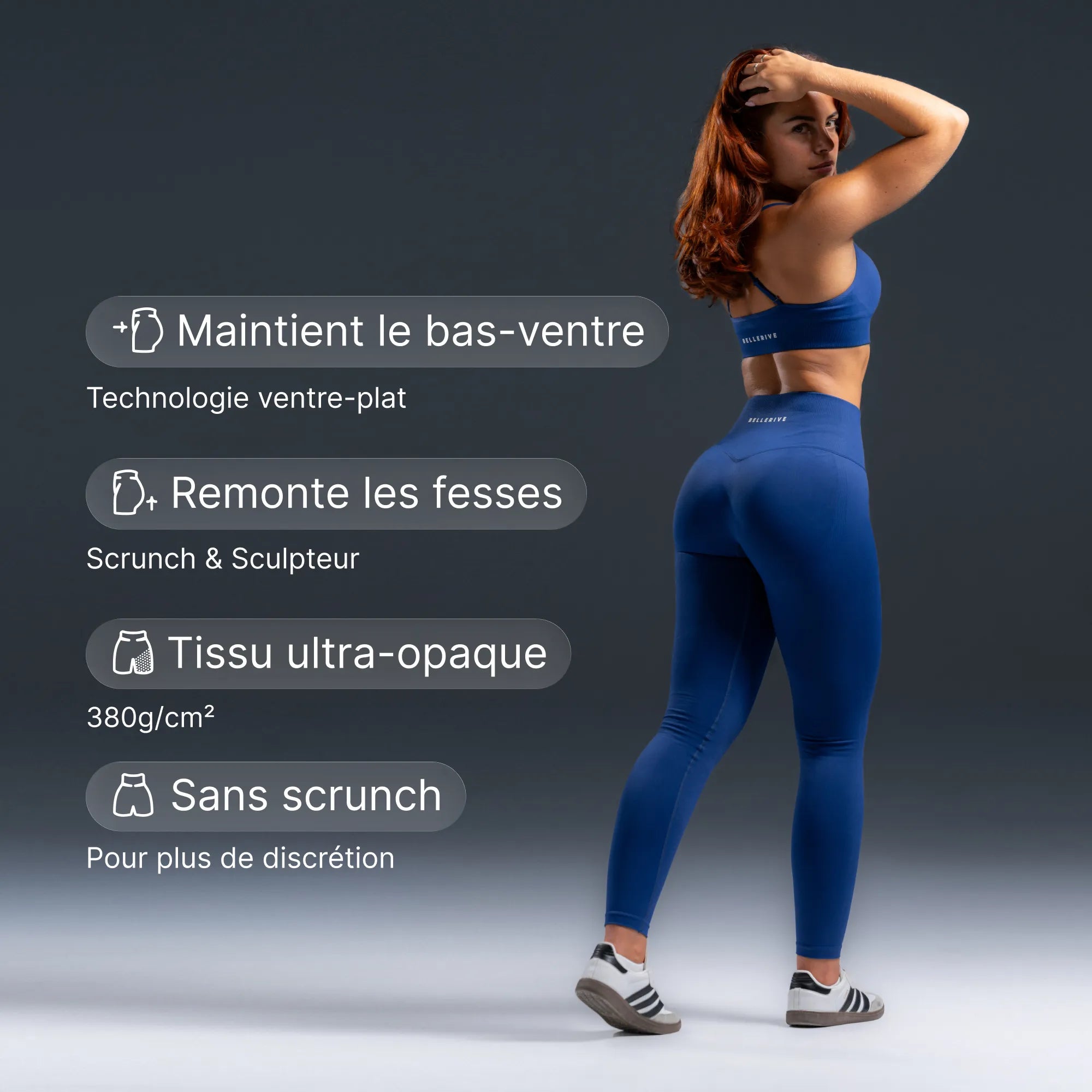 Legging Haut Scrunchless - Myrtille