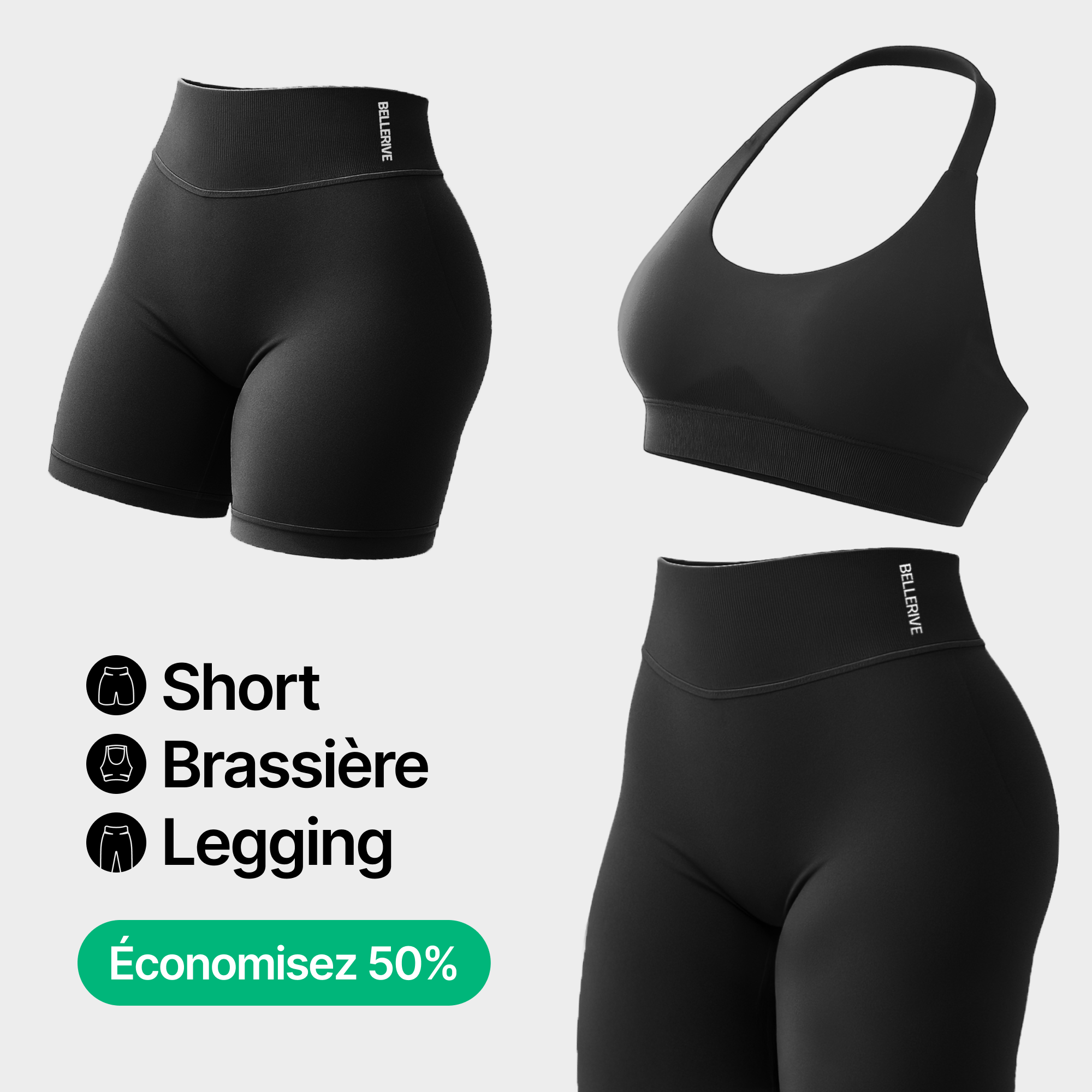 L'ensemble ventre-plat - Noir