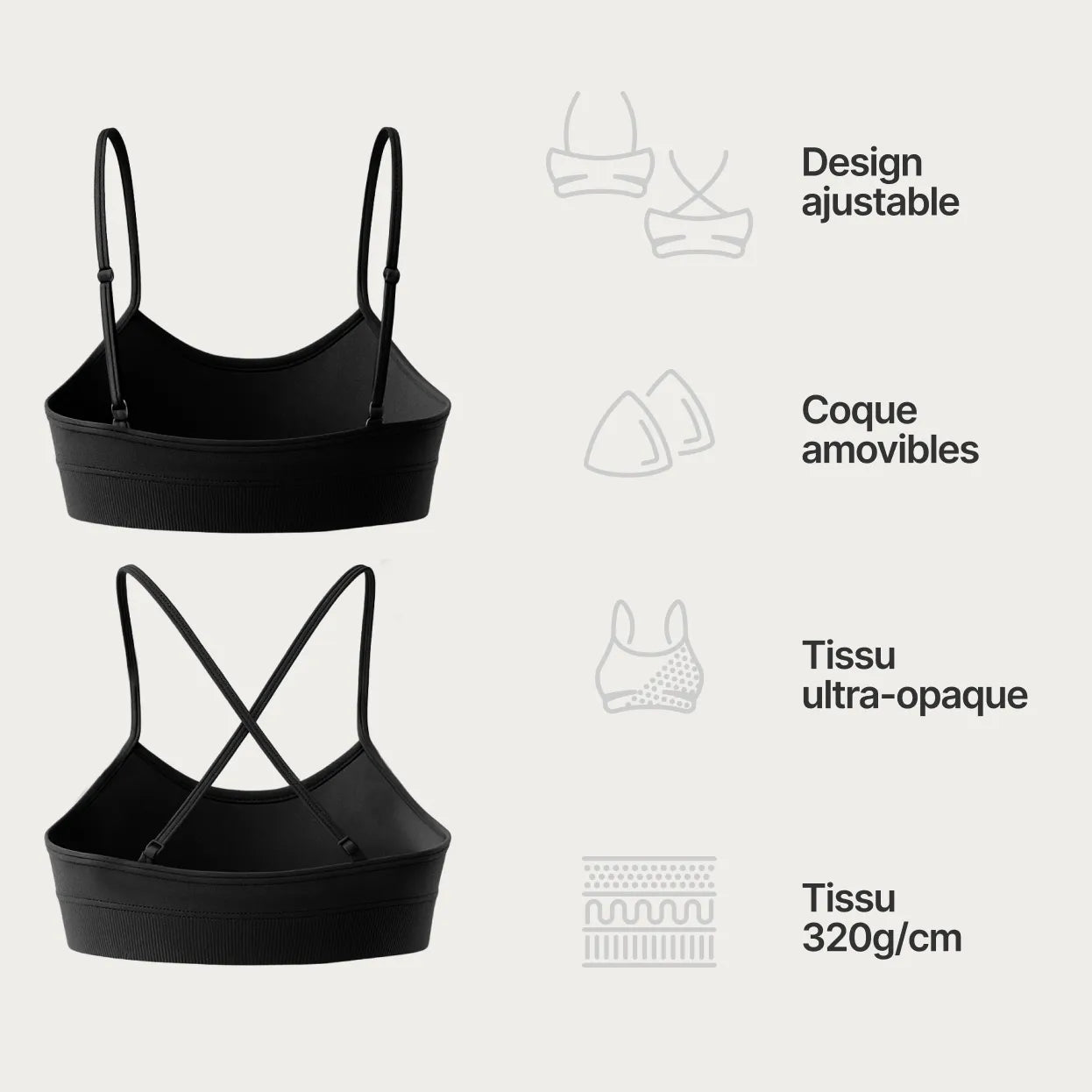 Brassiere v2 - Charbon