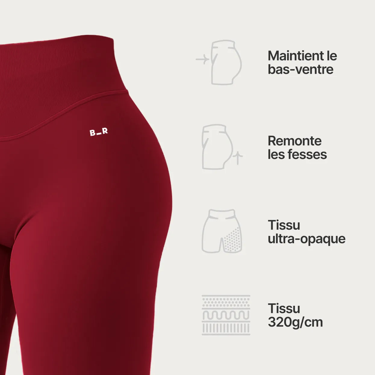 Legging Haut - Cerise