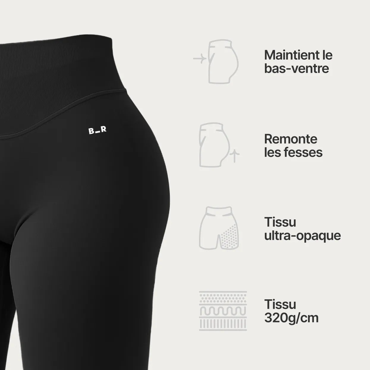 Legging Haut - Charbon