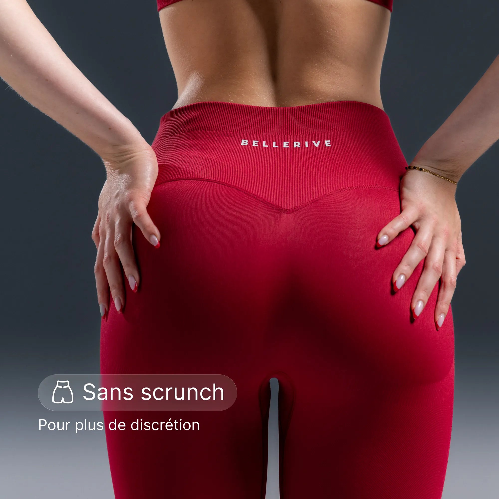Legging Haut Scrunchless - Cerise