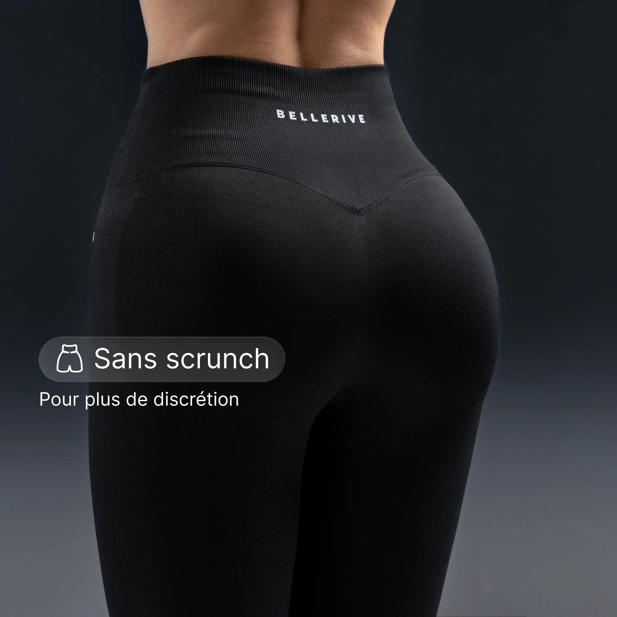 Legging Haut Scrunchless - Charbon